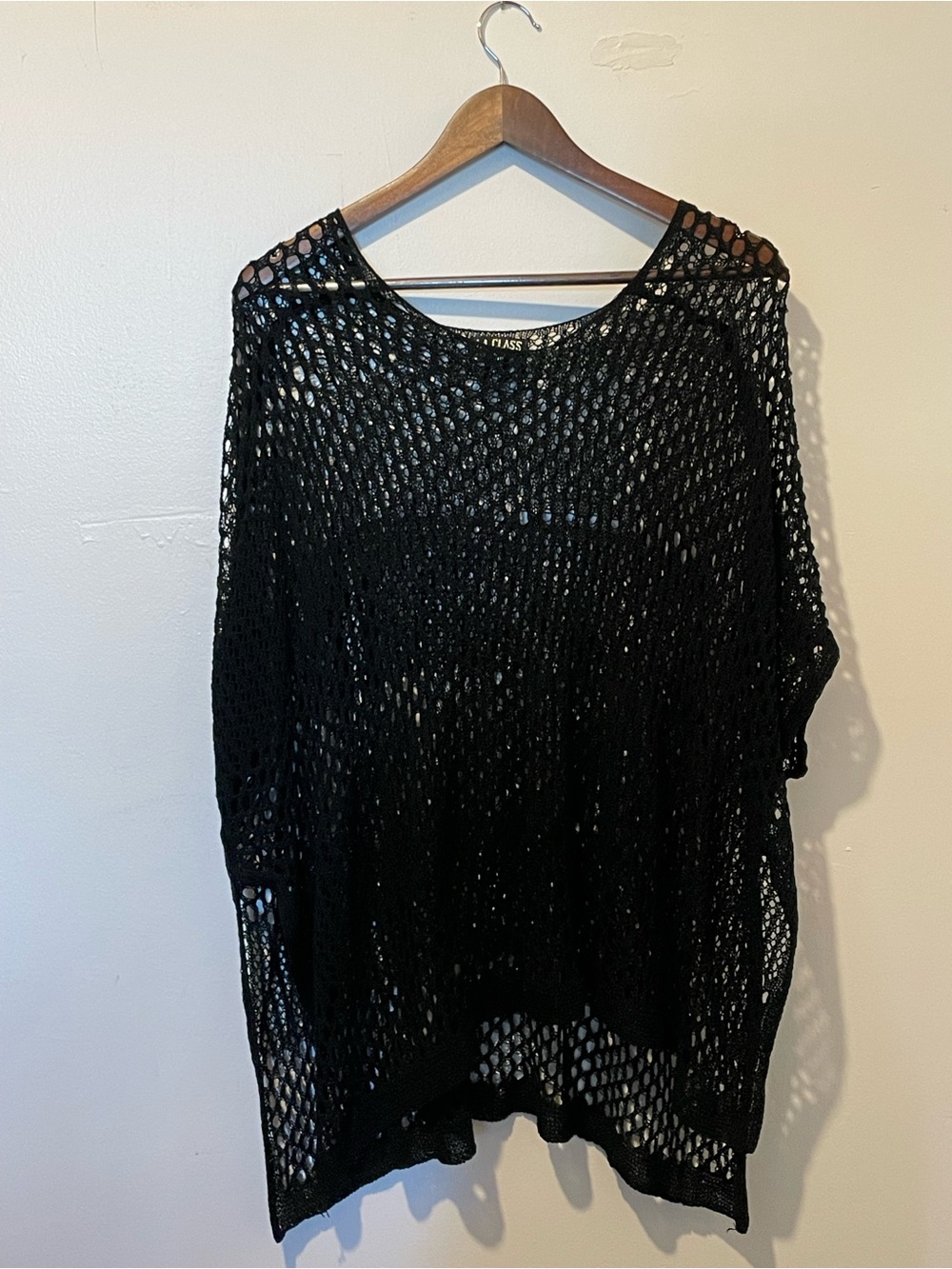 Black Crochet Swim Cover-Up Tunic